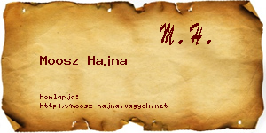 Moosz Hajna névjegykártya